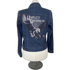 Harley Davidson Womens Jean Jacket Eagle L
